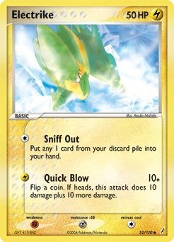 Electrike Pokémon card, number 52