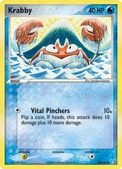 Krabby Pokémon card, number 54