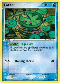 Lotad Pokémon card, number 55