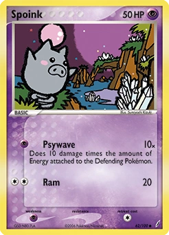 Spoink Pokémon card, number 62