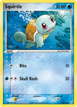 Squirtle Pokémon card, number 63