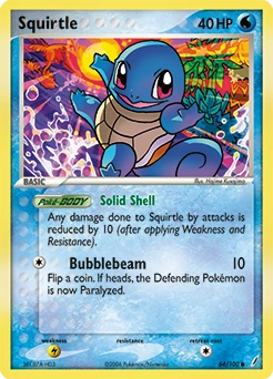 Squirtle Pokémon card, number 64