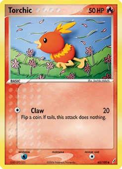 Torchic Pokémon card, number 65