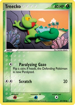 Treecko Pokémon card, number 67