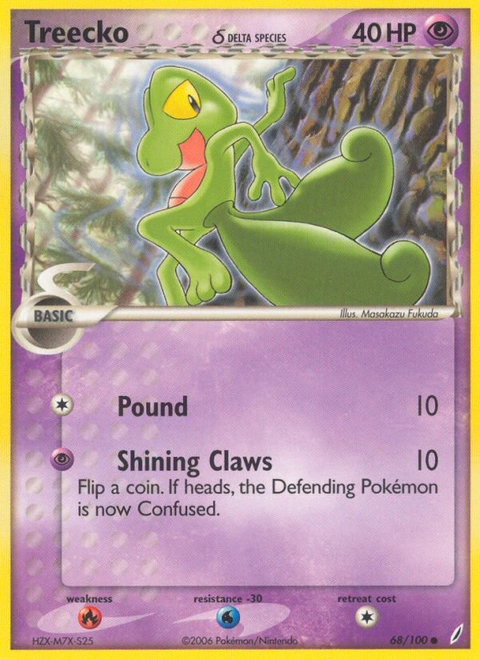 Treecko δ Pokémon card from Crystal Guardians, number 68 (Standard print)