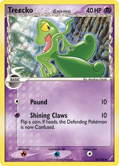 Treecko δ Pokémon card, number 68