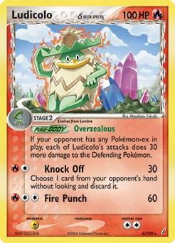 Ludicolo δ Pokémon card, number 6