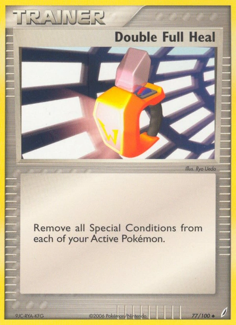 Double Full Heal Pokémon card from Crystal Guardians, number 77 (Standard print)
