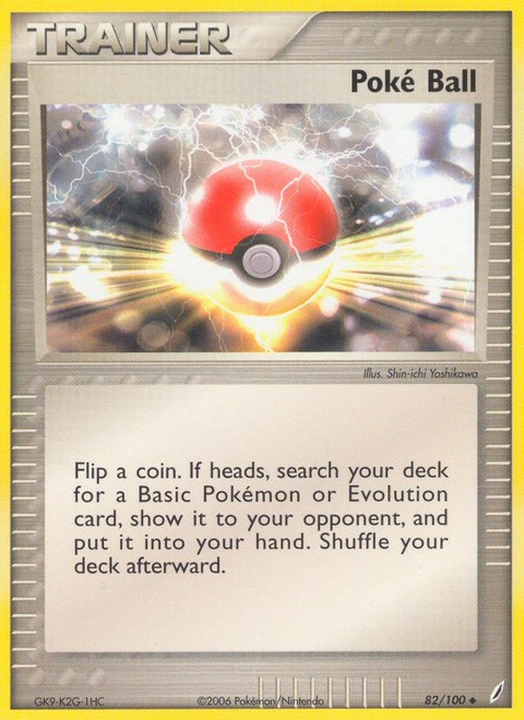 Poké Ball Pokémon card from Crystal Guardians, number 82 (Standard print)