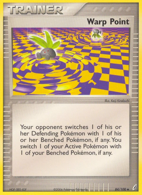 Warp Point Pokémon card from Crystal Guardians, number 84 (Standard print)