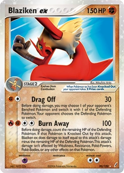 Blaziken ex Pokémon card, number 90