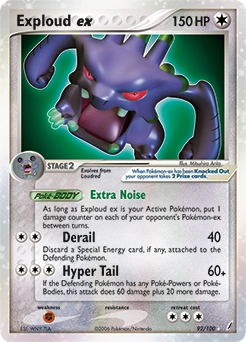 Exploud ex Pokémon card, number 92