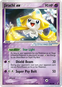 Jirachi ex Pokémon card, number 94
