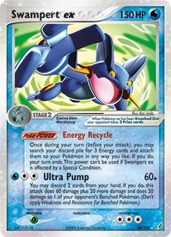 Swampert ex Pokémon card, number 98