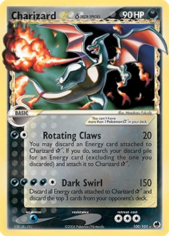 Charizard ★ δ Pokémon card, number 100