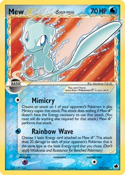Mew ★ δ Pokémon card, number 101