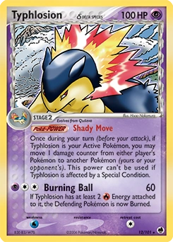 Typhlosion δ Pokémon card, number 12