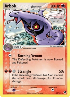 Arbok δ Pokémon card, number 13