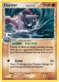 Cloyster δ Pokémon card, number 14