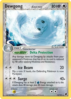 Dewgong δ Pokémon card, number 15