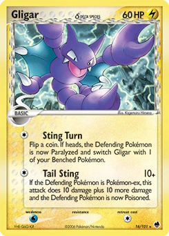 Gligar δ Pokémon card, number 16