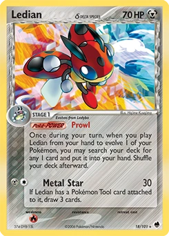 Ledian δ Pokémon card, number 18