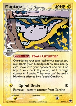 Mantine δ Pokémon card, number 20