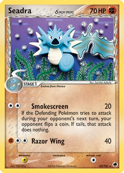 Seadra δ Pokémon card, number 22