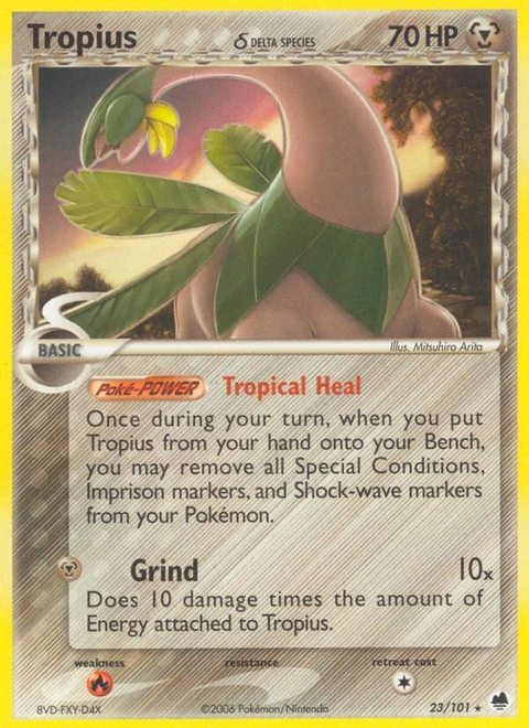Tropius δ Pokémon card from Dragon Frontiers, number 23 (Standard print)