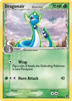 Dragonair δ Pokémon card, number 28