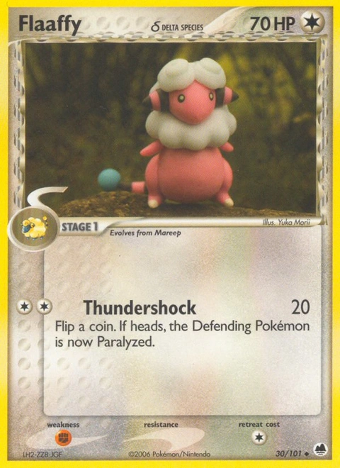 Flaaffy δ Pokémon card from Dragon Frontiers, number 30 (Standard print)