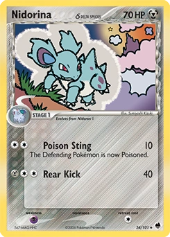 Nidorina δ Pokémon card, number 34