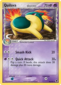 Quilava δ Pokémon card, number 36