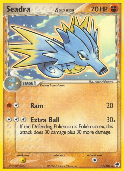 Seadra δ Pokémon card from Dragon Frontiers, number 37 (Standard print)