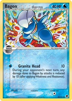 Bagon δ Pokémon card, number 43