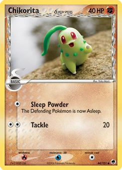 Chikorita δ Pokémon card, number 44