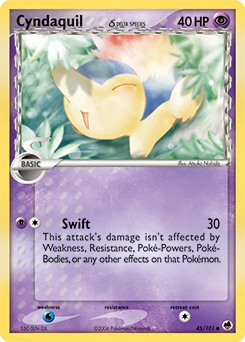 Cyndaquil δ Pokémon card, number 45