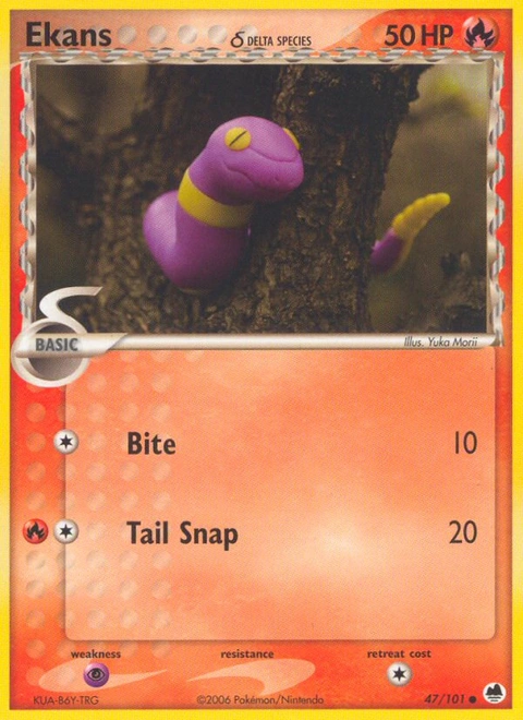 Ekans δ Pokémon card from Dragon Frontiers, number 47 (Standard print)