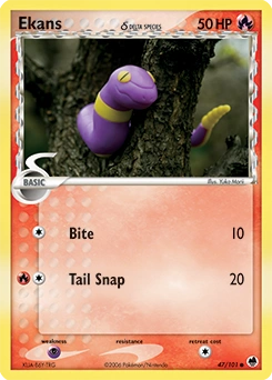Ekans δ Pokémon card, number 47
