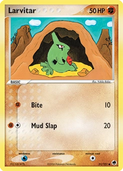 Larvitar Pokémon card, number 51