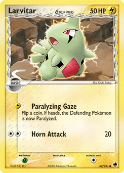 Larvitar δ Pokémon card, number 52
