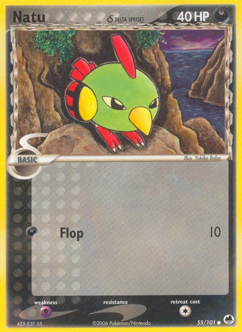 Natu δ Pokémon card from Dragon Frontiers, number 55 (Standard print)