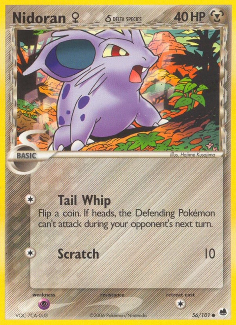 Nidoran ♀ δ Pokémon card from Dragon Frontiers, number 56 (Standard print)