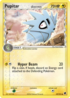 Pupitar δ Pokémon card, number 59