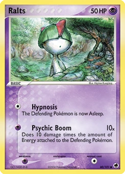 Ralts Pokémon card, number 60