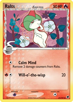 Ralts δ Pokémon card, number 61