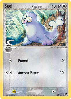 Seel δ Pokémon card, number 62