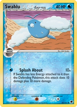 Swablu δ Pokémon card, number 65