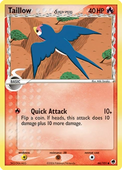 Taillow δ Pokémon card, number 66