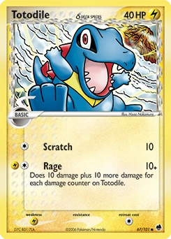 Totodile δ Pokémon card, number 67